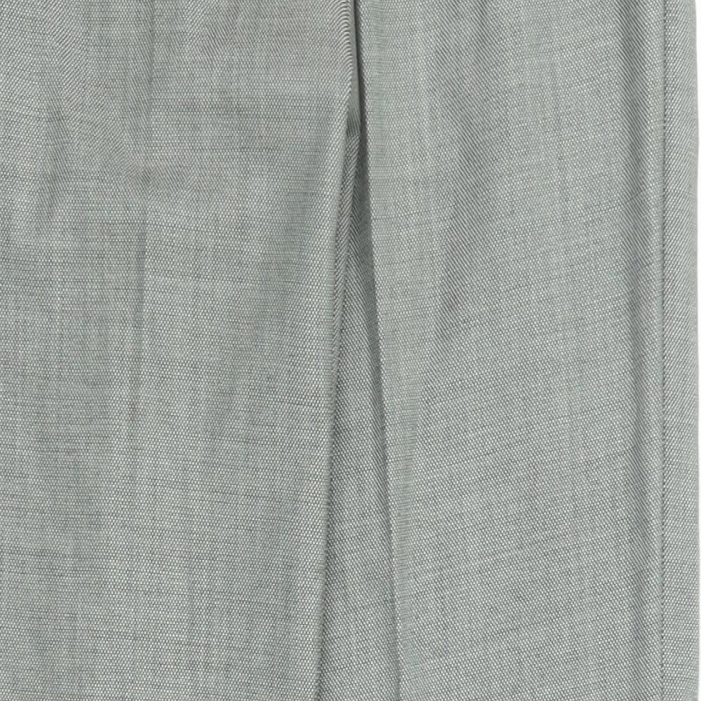 Chester Mens Grey Wool Trousers Size 34 in L32 in Regular Zip