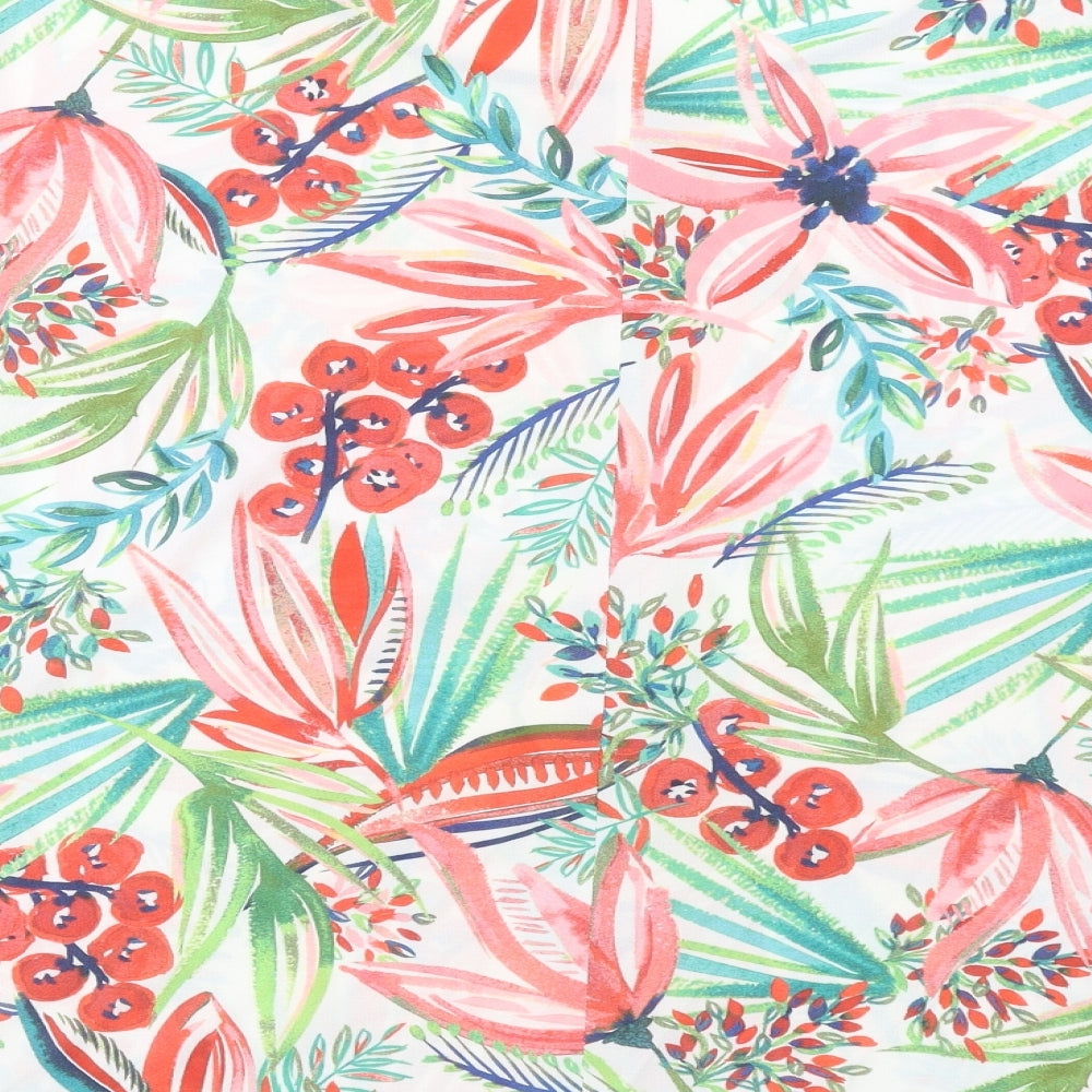 Marks and Spencer Womens Multicoloured Floral Polyester Basic T-Shirt Size 18 Round Neck