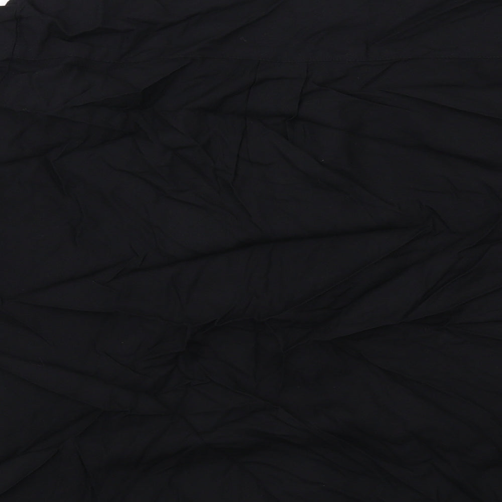 Marks and Spencer Womens Black Viscose Basic Button-Up Size 14 Round Neck