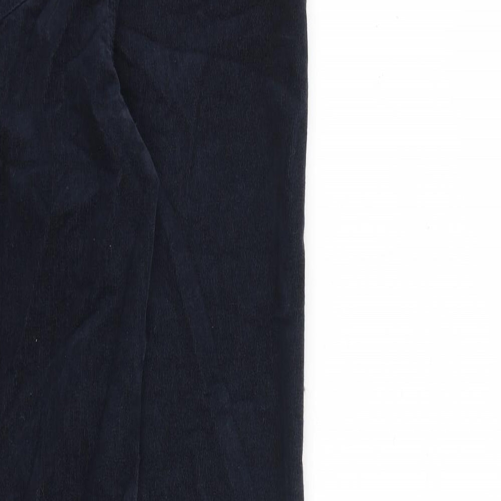 Marks and Spencer Womens Blue Cotton Trousers Size 6 L28 in Regular Zip