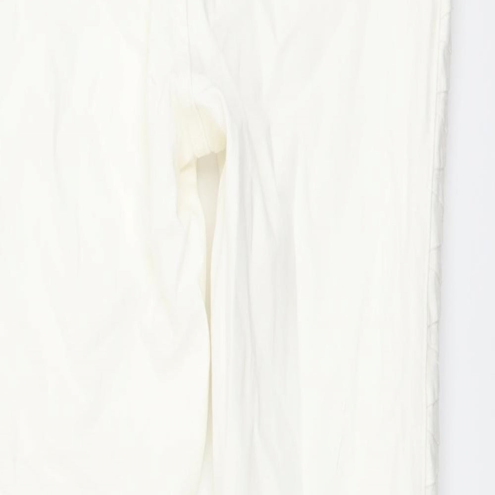 Marks and Spencer Womens Ivory Cotton Skinny Jeans Size 10 L28 in Regular Button