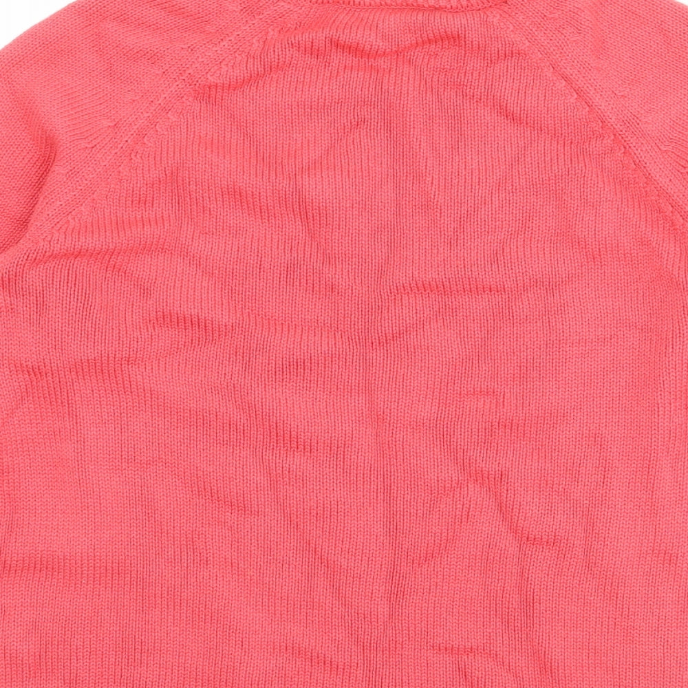 Marks and Spencer Womens Pink Round Neck Cotton Pullover Jumper Size M