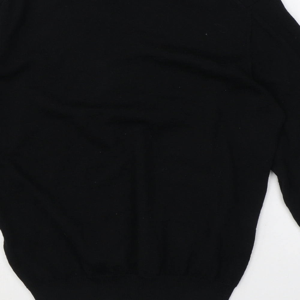 J.Lindeberg Mens Black V-Neck Wool Pullover Jumper Size L Long Sleeve