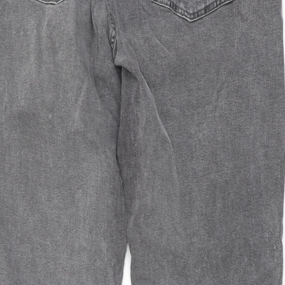 Lindex Womens Grey Cotton Straight Jeans Size 24 L27 in Regular Button