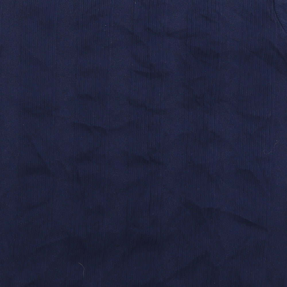 Marks and Spencer Womens Blue 100% Cotton Basic T-Shirt Size 18 Round Neck