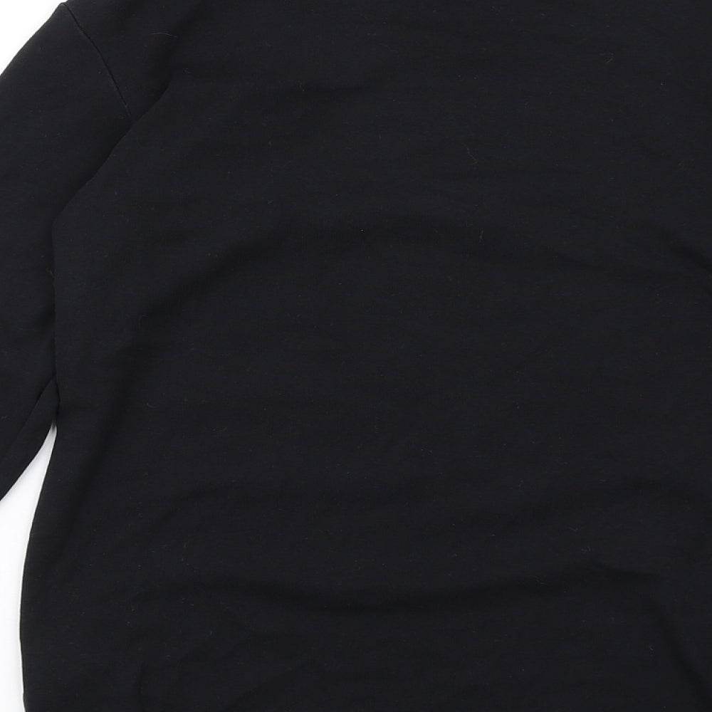 Cotton Traders Womens Black Cotton Basic T-Shirt Size S Round Neck