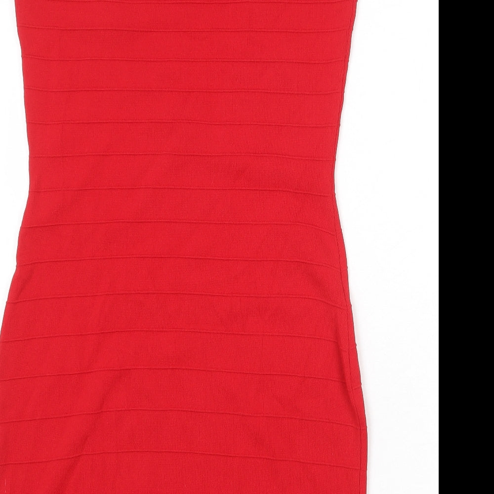 Roman Womens Red Viscose Shift Size 14 Round Neck Pullover