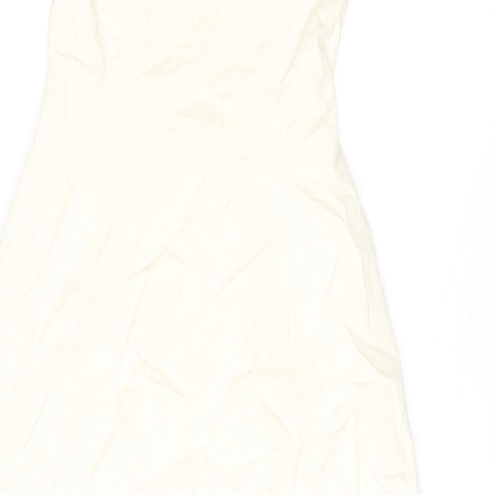 Coast Womens Multicoloured Floral Cotton A-Line Size 8 Square Neck Zip - Strapless