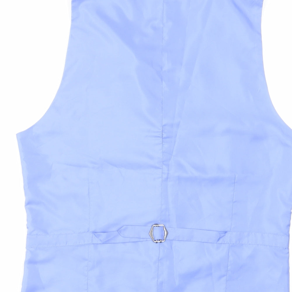 Original Penguin Mens Blue Polyester Jacket Suit Waistcoat Size 36 Regular - #