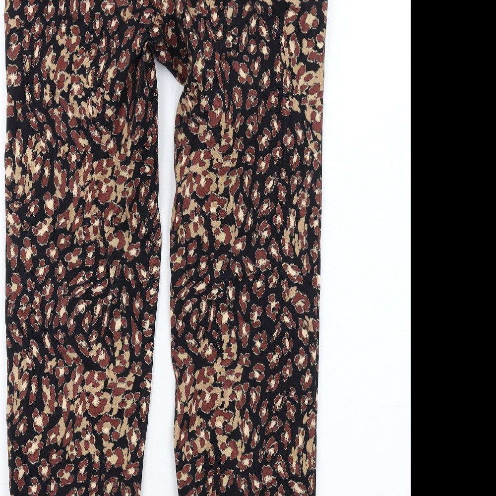 Marks and Spencer Womens Multicoloured Geometric Viscose Dress Pants Trousers Size 6 L29 in Regular Zip