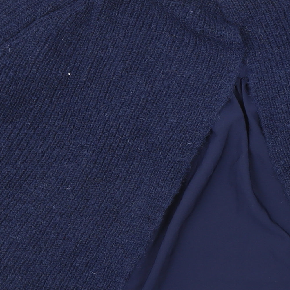 Marks and Spencer Womens Blue Round Neck Acrylic Pullover Jumper Size 12