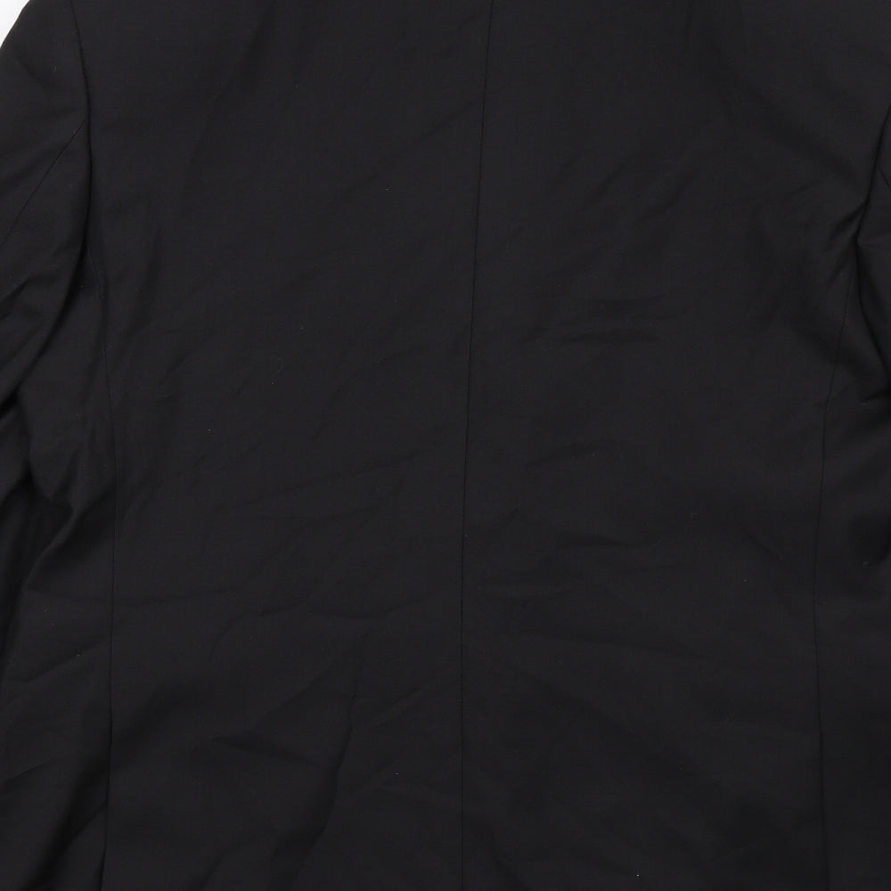 Marks and Spencer Mens Black Polyester Jacket Suit Jacket Size 42 Regular