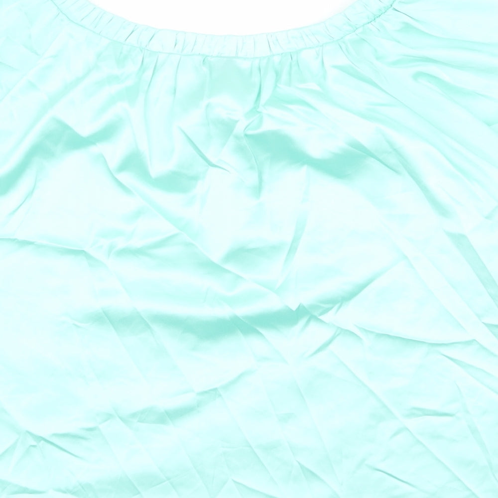 Marks and Spencer Womens Green Polyester Basic Blouse Size 6 Round Neck