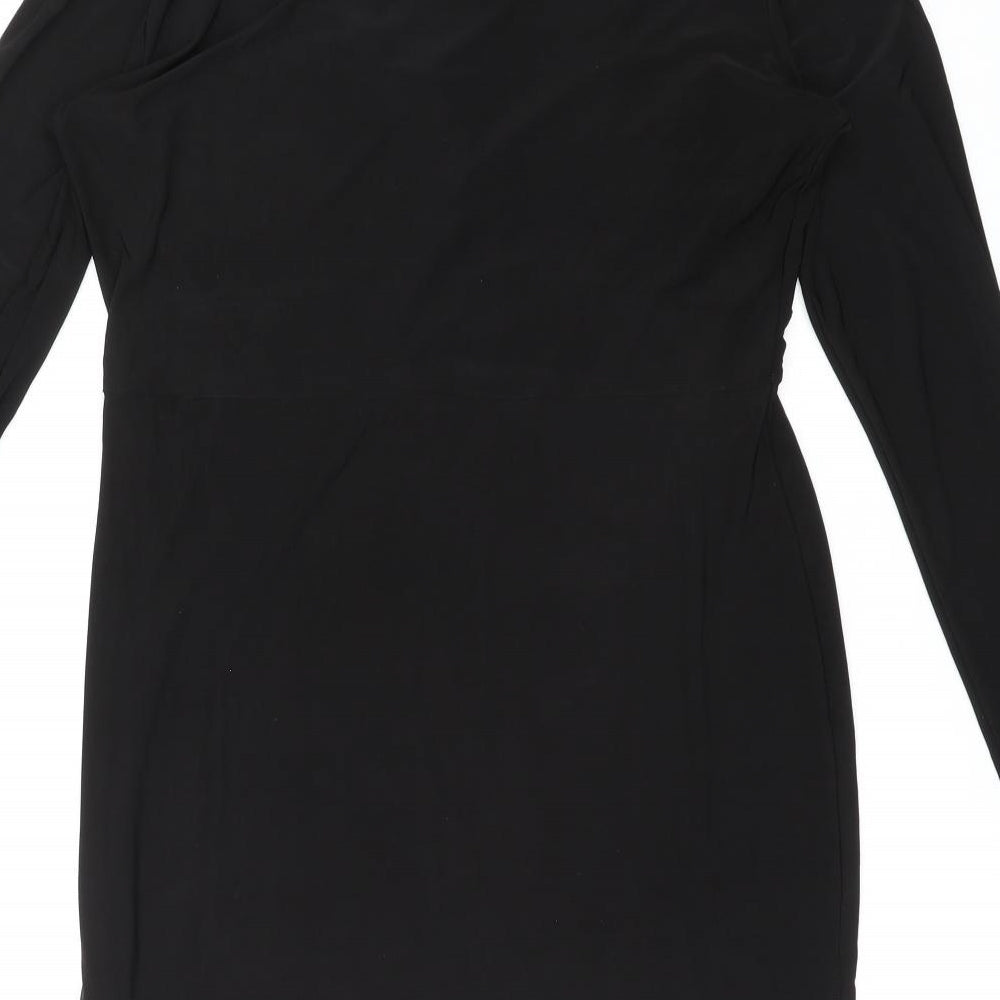 New Look Womens Black Polyester Mini Size 18 V-Neck Pullover