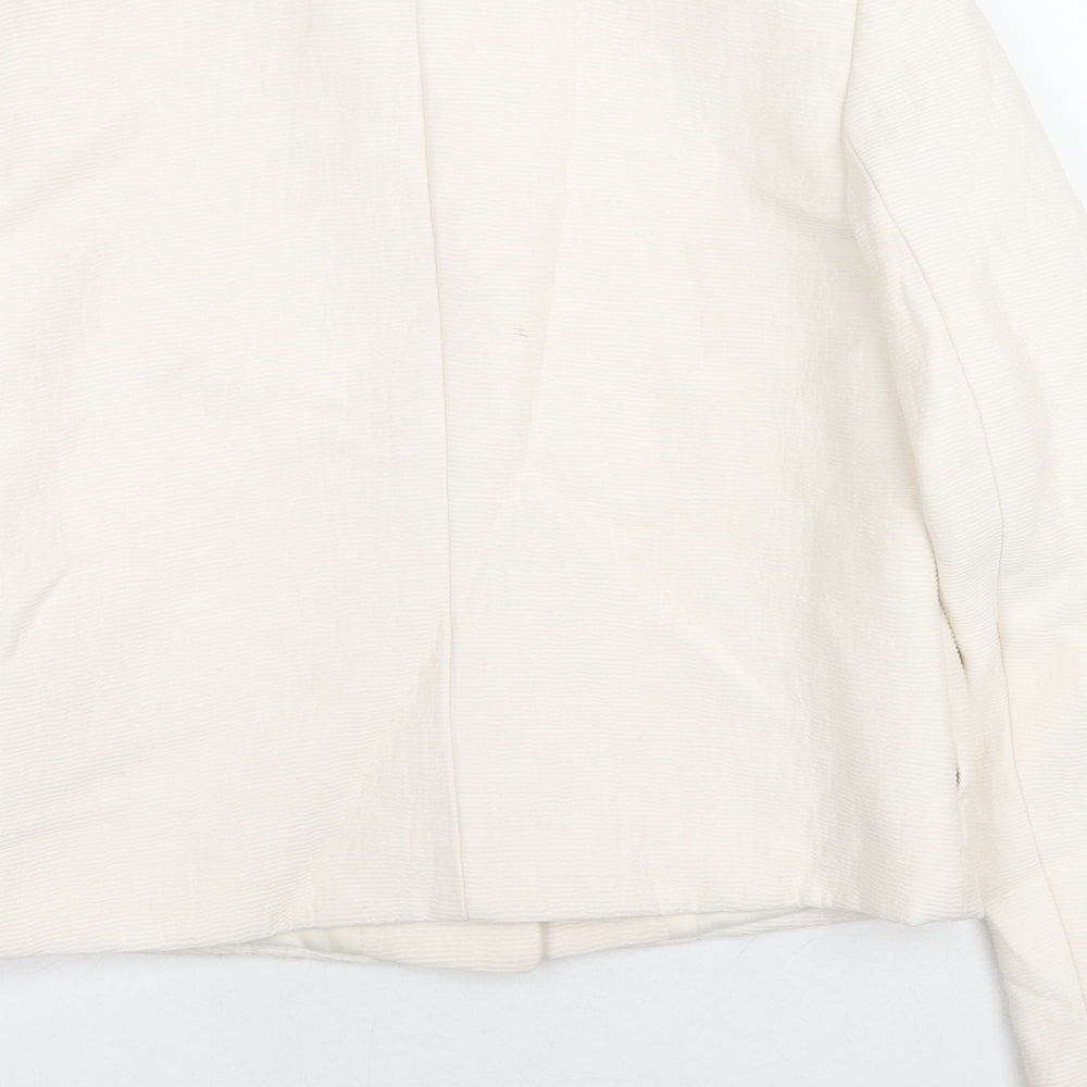 H&M Womens Ivory Jacket Size 8 Snap