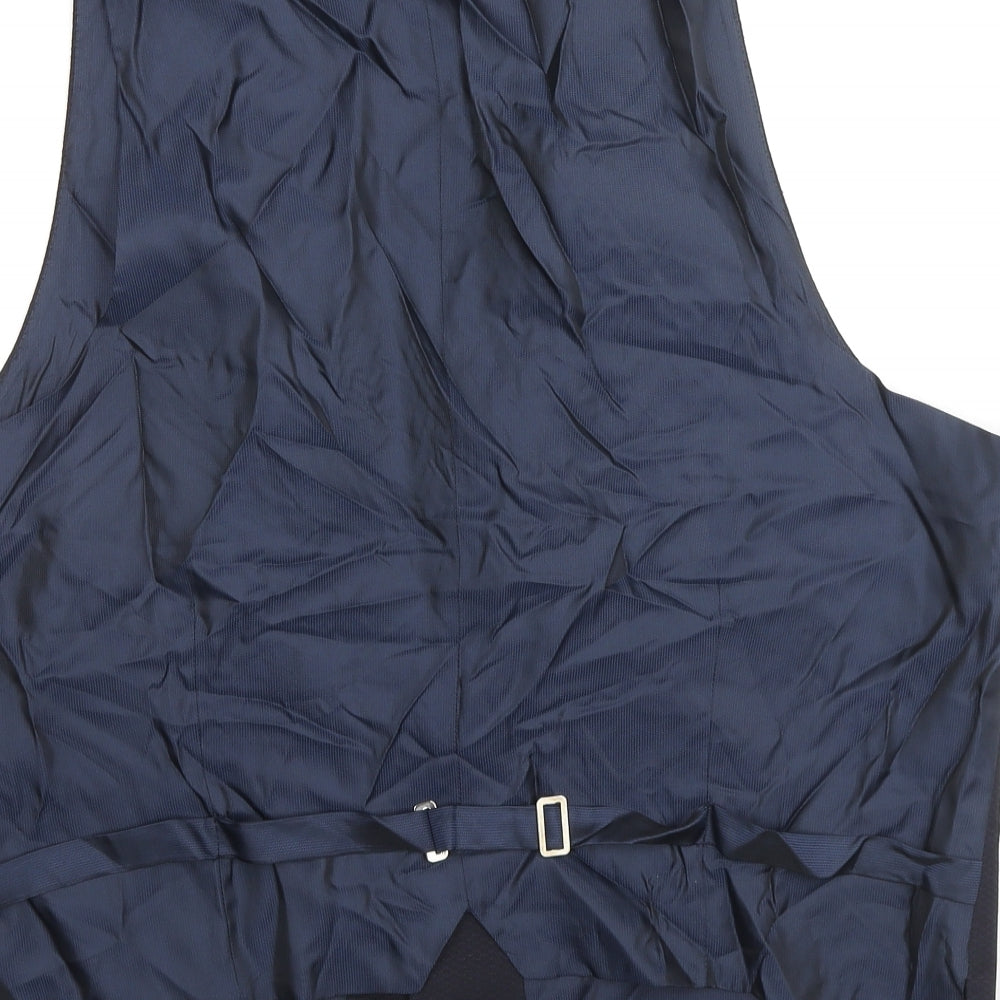 G.A. Mens Blue Wool Jacket Suit Waistcoat Size 48 Regular