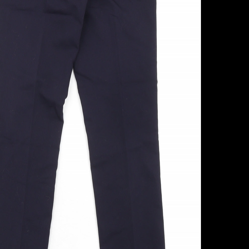H&M Womens Blue Cotton Dress Pants Trousers Size 4 L28 in Regular Zip