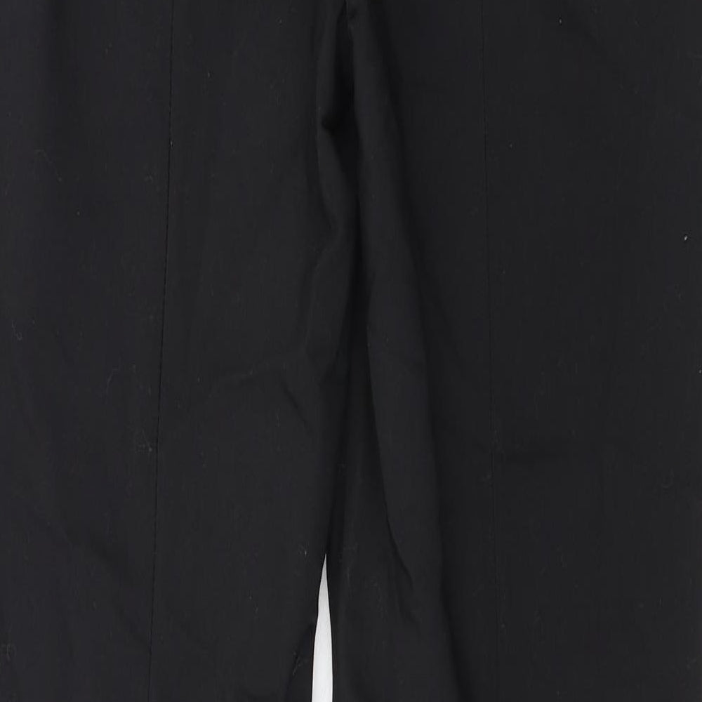 H&M Womens Black Cotton Dress Pants Trousers Size 12 L32 in Regular Zip