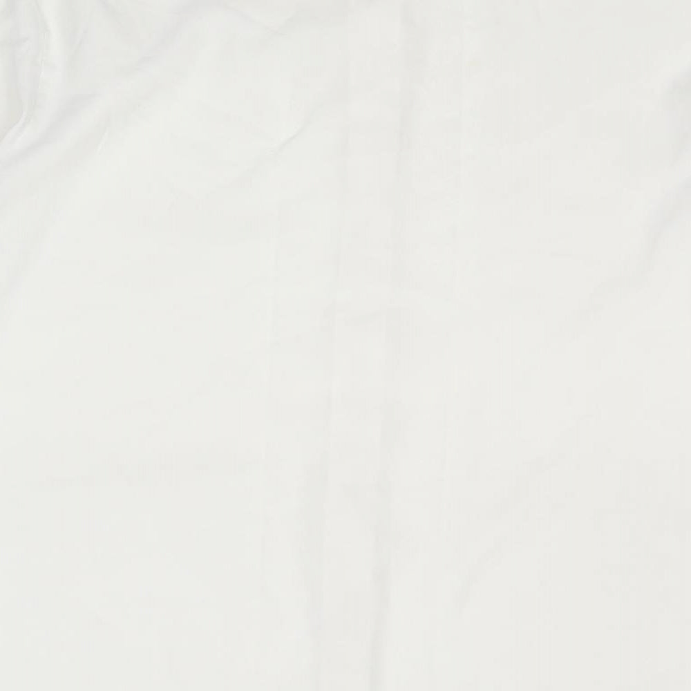 Marks and Spencer Womens White Polyester Basic Button-Up Size 12 Collared