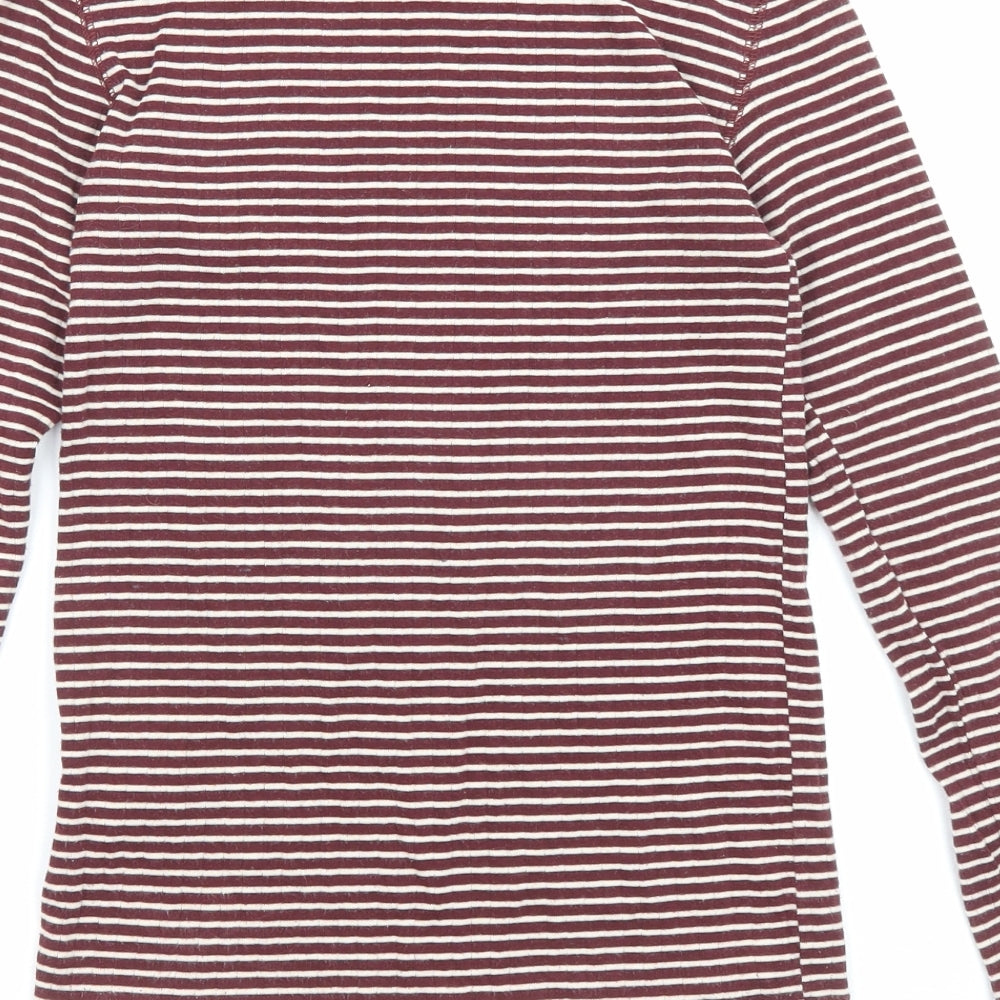 Cooperative Womens Purple Striped Cotton Basic T-Shirt Size XS Round Neck