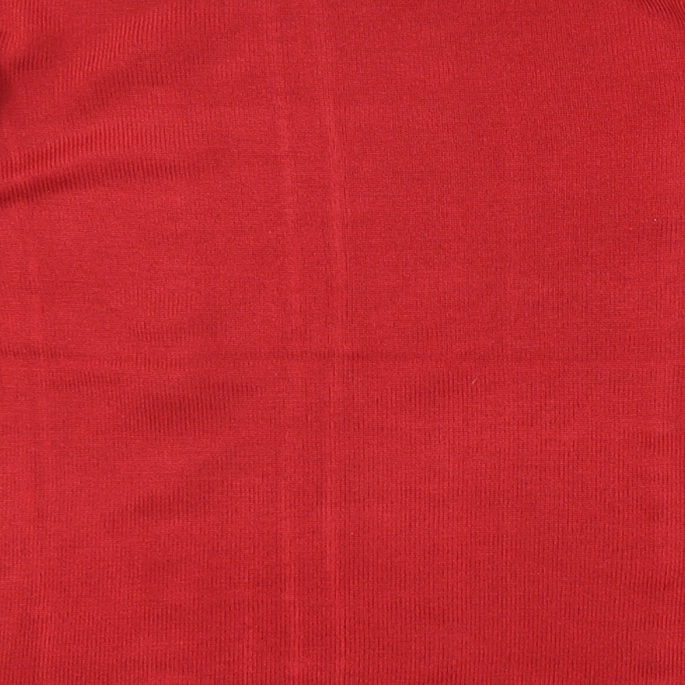 Marks and Spencer Womens Red Boat Neck Acrylic Pullover Jumper Size 8 - Beaded