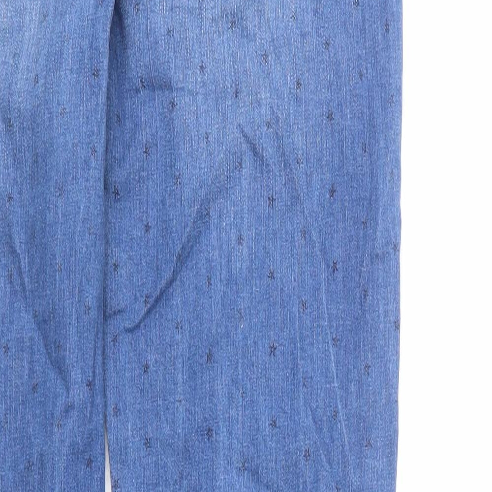 Johnnie B Womens Blue Geometric Cotton Straight Jeans Size 28 in L28 in Regular Zip - Star Print
