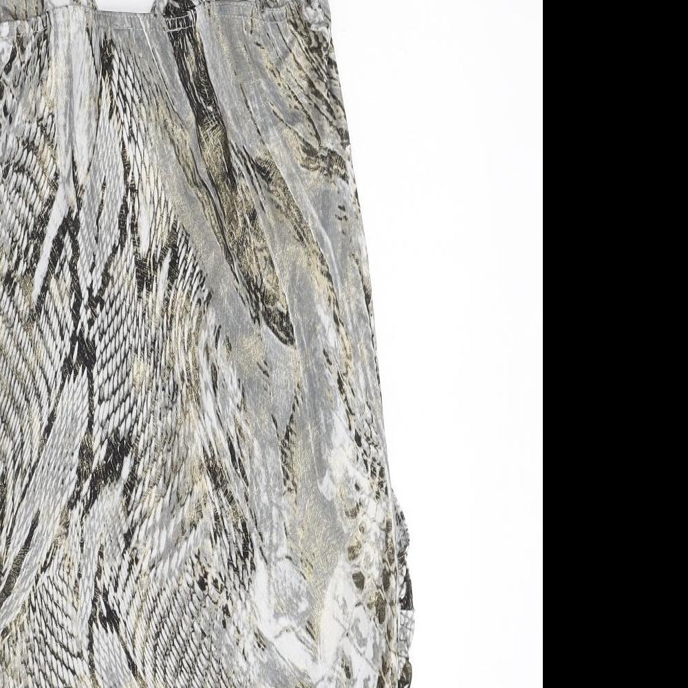 New Look Womens Grey Animal Print Polyester Tunic Tank Size 12 V-Neck - Reptile Print