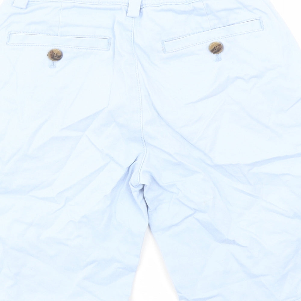 Brooks Brothers Boys Blue Cotton Chino Shorts Size 10 Years Regular Buckle - Elastic Waist