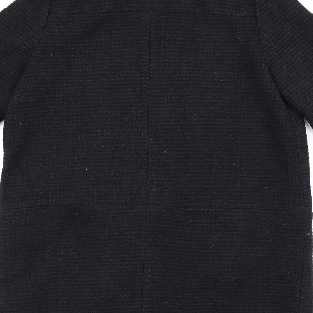 Debenhams Womens Black Overcoat Coat Size 12 Zip