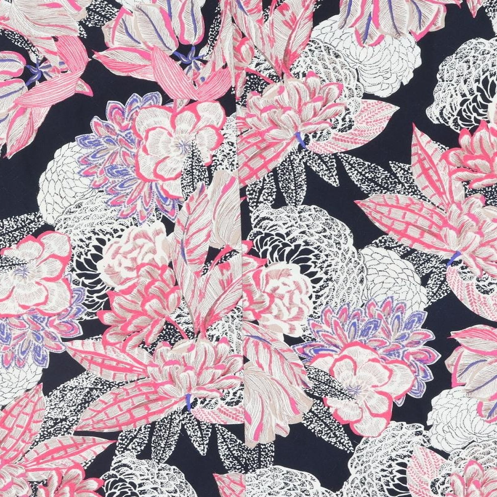 Classic Womens Multicoloured Floral Polyester A-Line Skirt Size 20