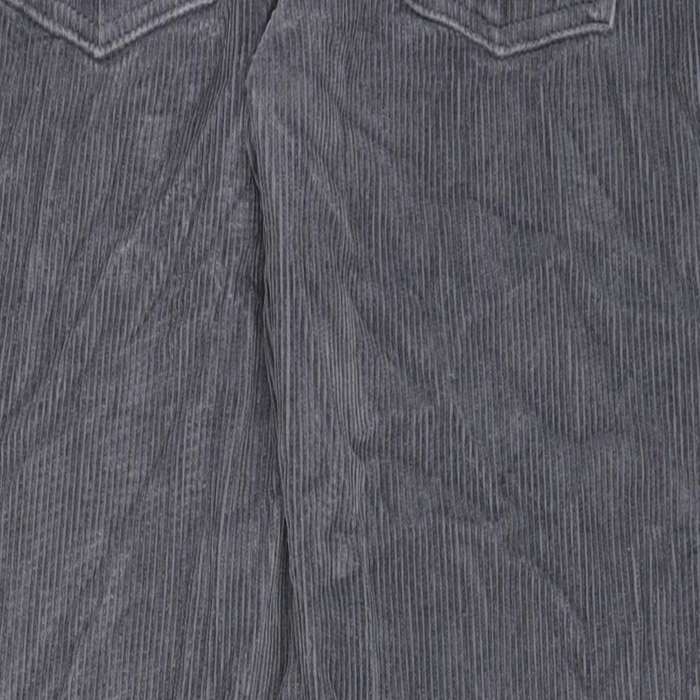 ASOS Womens Grey Cotton Trousers Size 28 in L28 in Regular Button - Pockets, Belt Loops