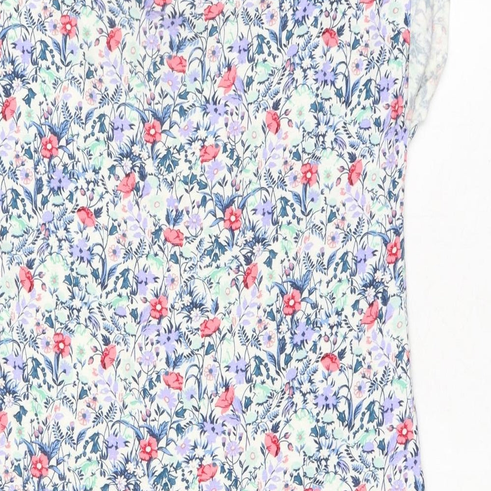 Marks and Spencer Womens Multicoloured Floral Viscose Mini Size 8 Boat Neck Pullover
