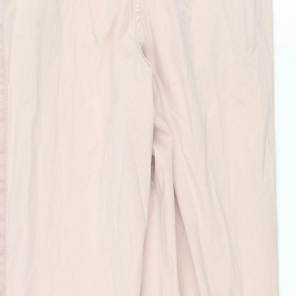 Marks and Spencer Womens Pink Cotton Chino Trousers Size 8 L29 in Regular Zip - Taped Side