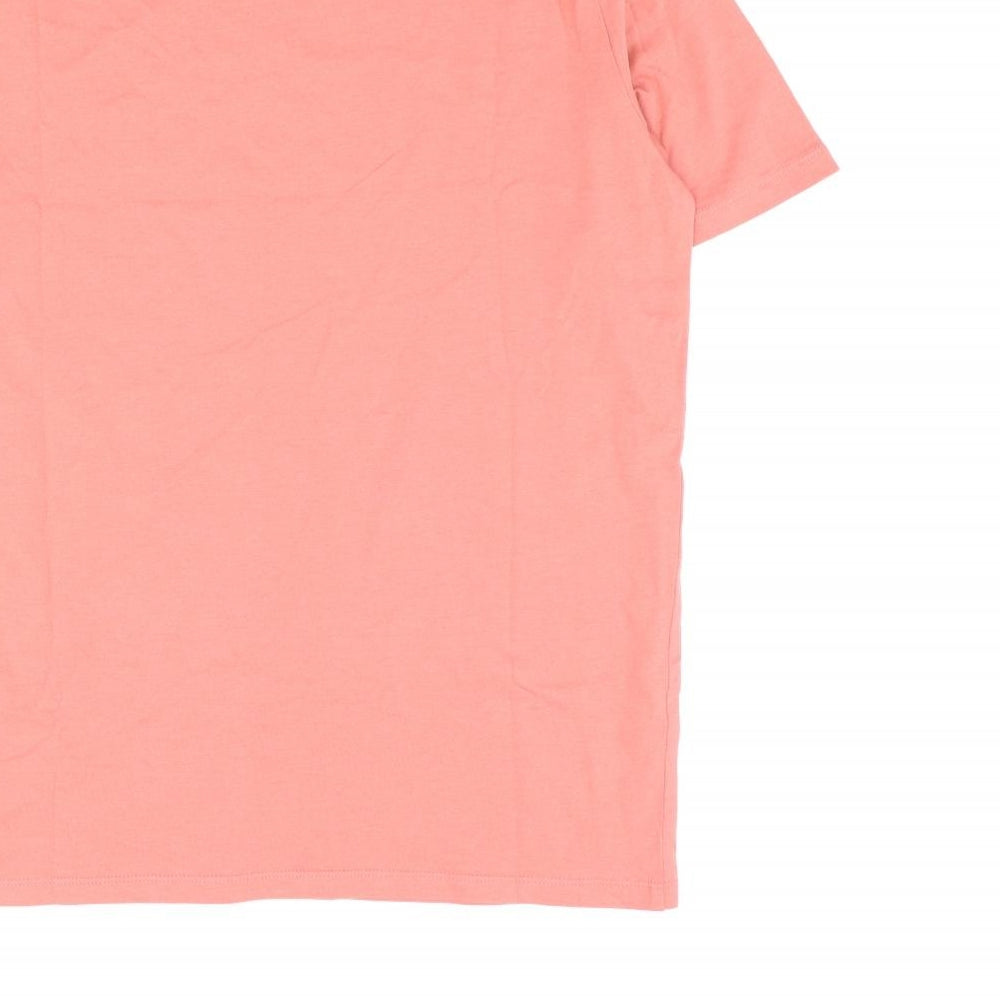 Marks and Spencer Womens Pink Cotton Basic T-Shirt Size 10 Crew Neck