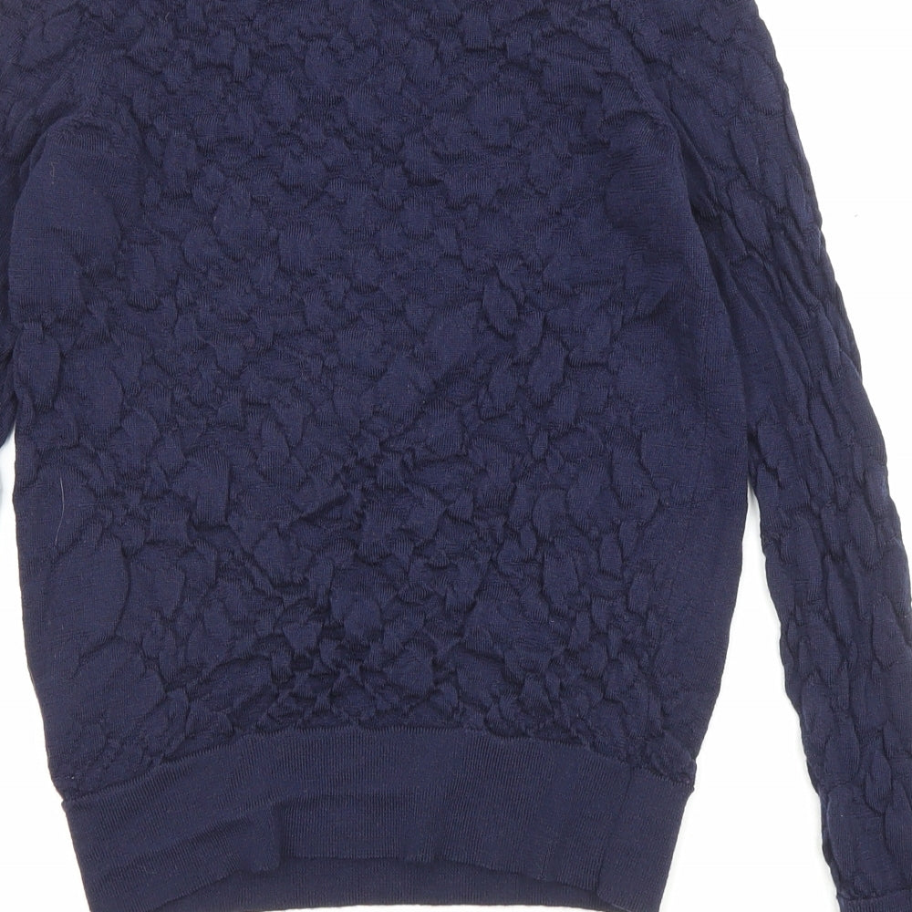 Marks and Spencer Womens Purple Round Neck Wool Pullover Jumper Size 8