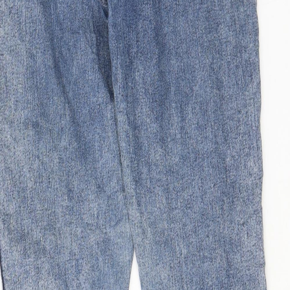 H&M Womens Blue Cotton Straight Jeans Size 27 in L28 in Regular Zip - Pockets, Belt Loops
