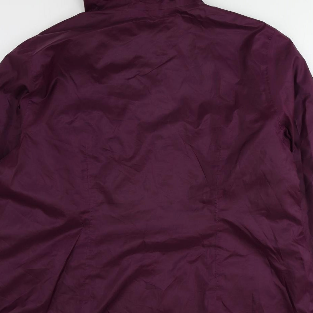 DECATHLON Womens Purple Rain Coat Coat Size XL Zip