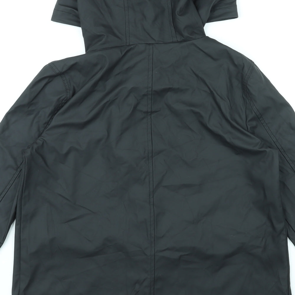 New Look Girls Black Rain Coat Coat Size 12-13 Years Zip