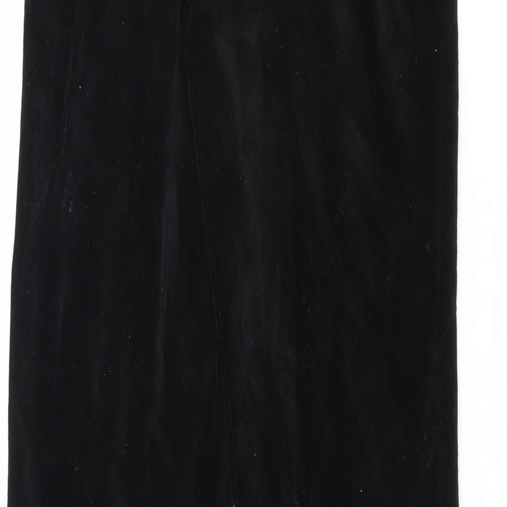 Topshop Womens Black Cotton Trousers Size 8 L32 in Regular