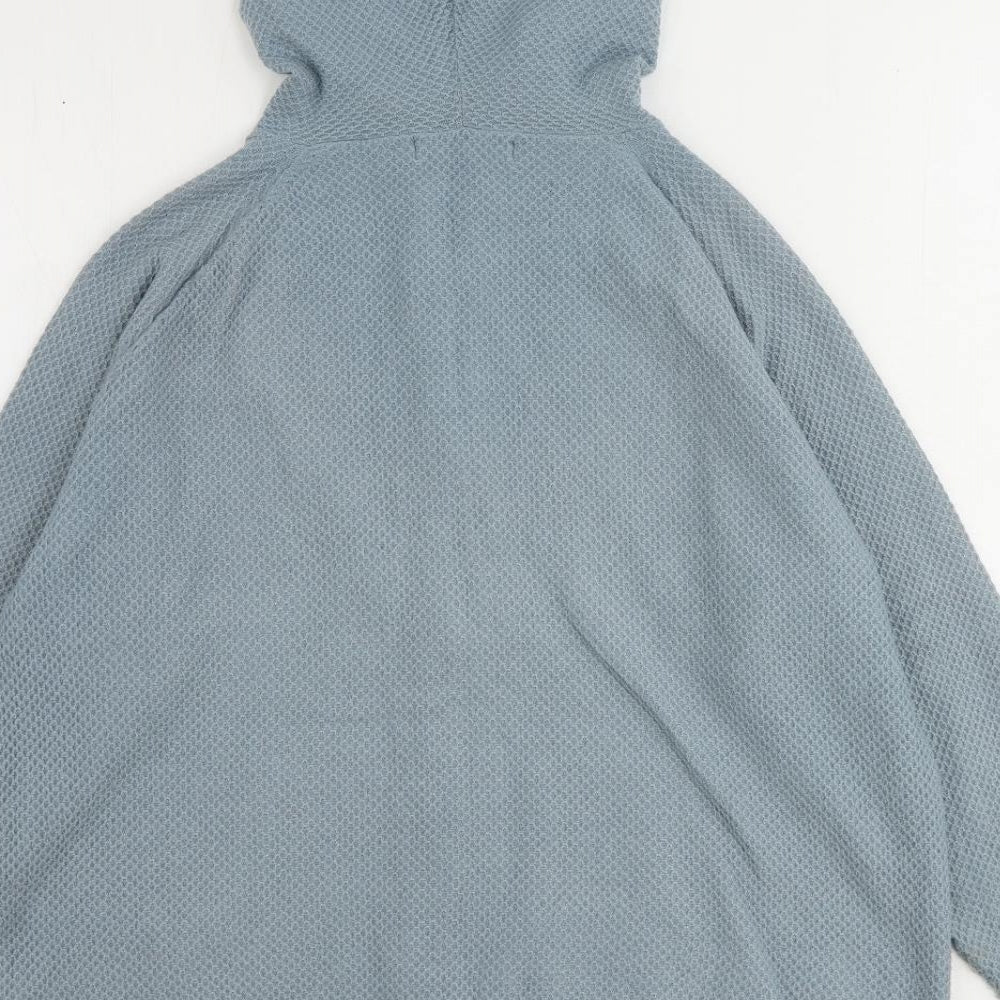 Marks and Spencer Womens Blue Round Neck Viscose Full Zip Jumper Size M