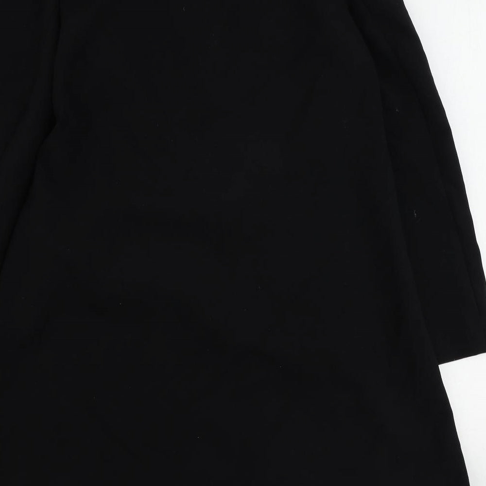Marks and Spencer Womens Black Overcoat Coat Size 10 Snap