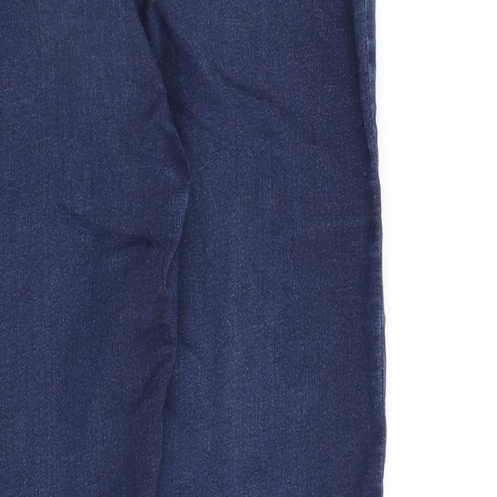Marks and Spencer Womens Blue Cotton Skinny Jeans Size 12 L27 in Regular Zip