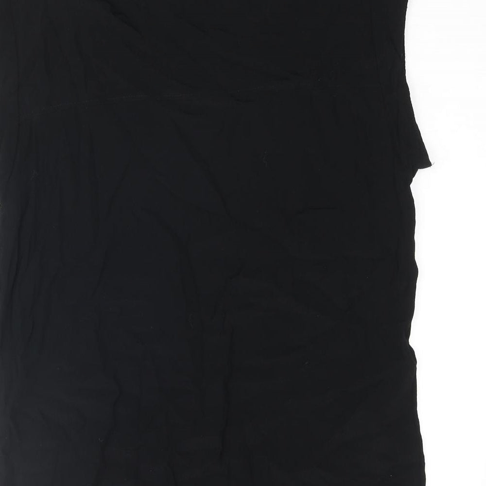 Mango Womens Black Viscose Camisole Blouse Size S Round Neck