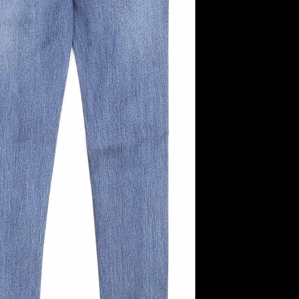 Marks and Spencer Womens Blue Cotton Skinny Jeans Size 26 in L26 in Regular Zip - Pockets