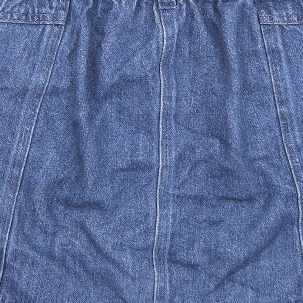 George Girls Blue Cotton A-Line Set Size 8-9 Years Regular Button - Pockets