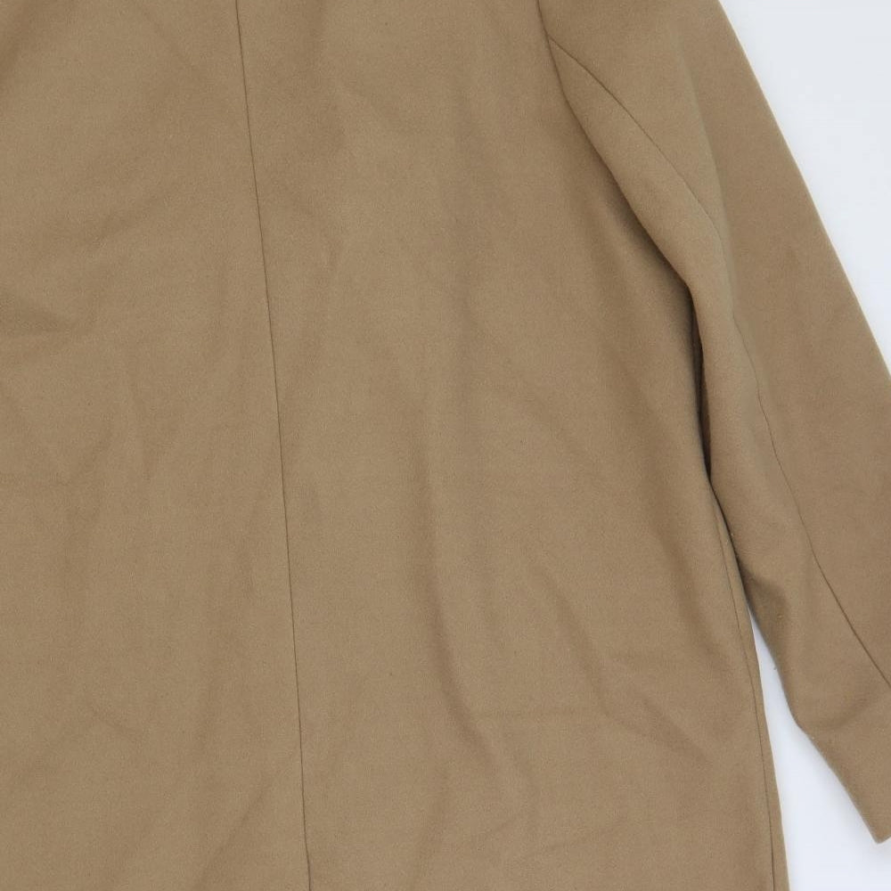 Marks and Spencer Womens Beige Overcoat Coat Size 18 Snap