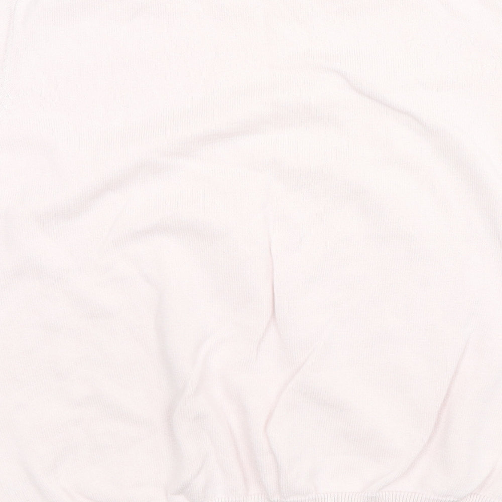 Classic Womens Pink Cotton Basic Blouse Size 14 Round Neck