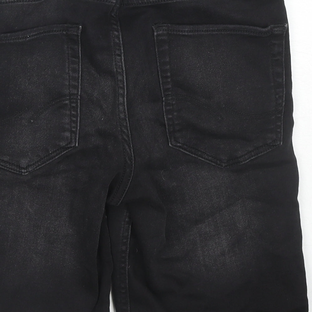 JACK & JONES Boys Black Cotton Bermuda Shorts Size 14 Years L8 in Regular Zip