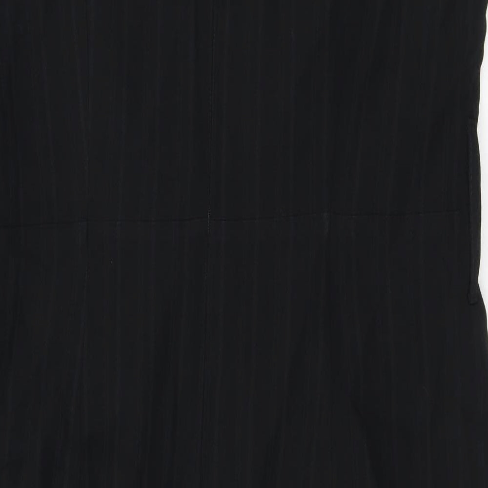 Autograph Womens Black Acetate Pencil Dress Size 14 Boat Neck Zip