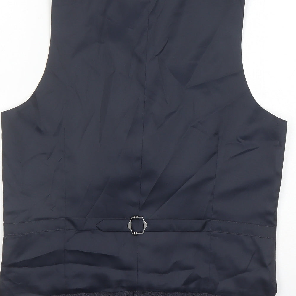 Marks and Spencer Mens Blue Polyester Jacket Suit Waistcoat Size 38 Regular